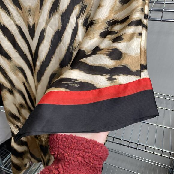 Chico’s Brown Animal Print Blouse Size 3 XL Flowy Mob Wife Statement Vegas Glam - Picture 8 of 10